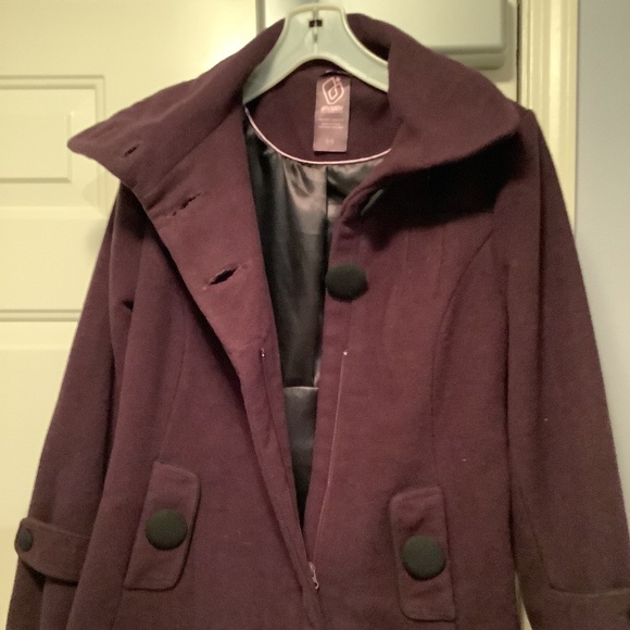 GROGGY Big Collar Purple Wool Coat Size Junior XL NWT - Picture 7 of 8